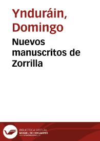 Portada:Nuevos manuscritos de Zorrilla