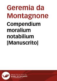 Portada:Compendium moralium notabilium  [Manuscrito]