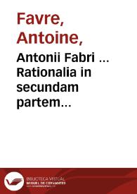 Portada:Antonii Fabri ... Rationalia in secundam partem Pandectarum...