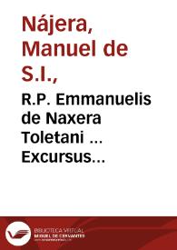 Portada:R.P. Emmanuelis de Naxera Toletani ... Excursus morales in secundum librum Regum : pars secunda, &amp; in ordine quarta...
