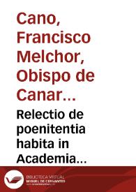 Portada:Relectio de poenitentia habita in Academia Salmanticensi, anno MDXLVIII.