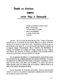 Donde un titiritero cuenta cómo llega a Venezuela / Javier Villafañe | Biblioteca Virtual Miguel de Cervantes
