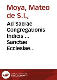 Portada:Ad Sacrae Congregationis Indicis ... Sanctae Ecclesiae Cardinales Supplex libellus / quem ad pedes peruolutus Amadeus Guimenius exponit