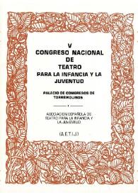Portada:V Congreso Nacional de Teatro para la Infancia y la Juventud. Torremolinos, [1975]. Portada y preliminares