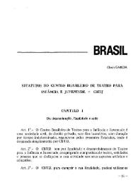 Portada:Informe de Brasil. Estatutos do Centro Brasileiro de Teatro para la Infância e Juventude = CBTIJ