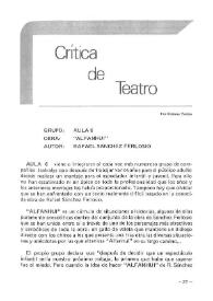 Portada:Crítica de Teatro / por Rosana Torres