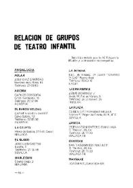 Portada:Relación de Grupos de Teatro Infantil