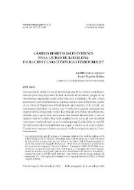 Portada:Cambios residenciales internos en la ciudad de Barcelona: evolución y características territoriales / Jordi Bayona i Carrasco e Isabel Pujadas Rúbies