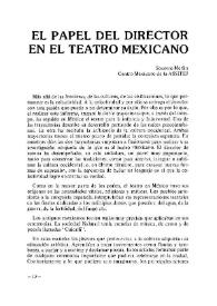 Portada:El papel del Director en el teatro mexicano / Socorro Merlín