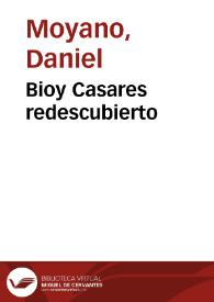 Portada:Bioy Casares redescubierto / Daniel Moyano
