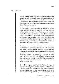 Boletín Iberoamericano de Teatro para la Infancia y la Juventud, núm. 9 (mayo-septiembre 1973). Editorial | Biblioteca Virtual Miguel de Cervantes