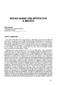 Portada:Notas sobre una invitación a Méjico / Peter Brosius
