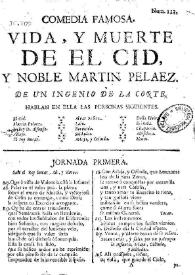Vida, y muerte de el Cid, y Noble Martin Pelaez / de un ingenio de la corte | Biblioteca Virtual Miguel de Cervantes