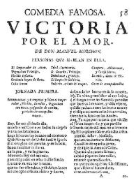 Victoria por el amor / de don Manuel Morchon | Biblioteca Virtual Miguel de Cervantes