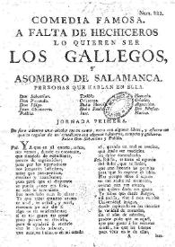 A falta de hechiceros lo quieren ser los gallegos, y Asombro de Salamanca | Biblioteca Virtual Miguel de Cervantes