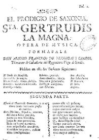 Portada:El prodigio de Saxonia, Sta. Gertrudis La Magna / Don Alonso Francisco de Nunsibay y Campos