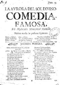 La aurora del sol divino / de Don Francisco Ximenez Sedeño | Biblioteca Virtual Miguel de Cervantes