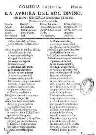 La aurora del sol divino / de Francisco Ximenez Sedeño | Biblioteca Virtual Miguel de Cervantes