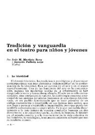 Portada:Tradición y vanguardia en el teatro para niños y jóvenes / por Inés M. Martiatu Terry y Gerardo Fulleda León