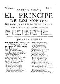 Portada:El principe de los montes / del doct. Juan Perez de Montalvan