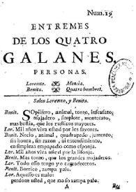 Entremes de los quatro galanes / Entremes de los cuatro galanes | Biblioteca Virtual Miguel de Cervantes