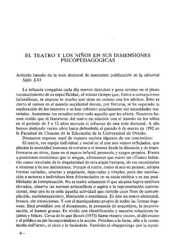El teatro y los niños en sus dimensiones psicopedagógicas / Isabel Tejerina | Biblioteca Virtual Miguel de Cervantes