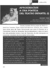 Portada:Aproximación a una poética del teatro infantil / Armando Carías