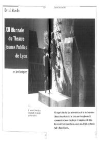 Portada:XII Biennale du Theatre. Jeunes Publics de Lyon / por Javo Rodríguez