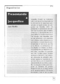 Portada:Presentando a Jacqueline / Luis Matilla