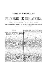 Portada:Palmerín de Inglaterra. 1ª parte (1547) / [edición de Adolfo Bonilla San Martín]