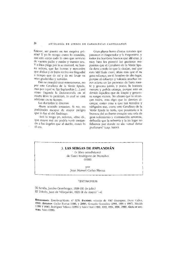 Sergas de Esplandián : (V libro amadisiano) (1510) [selección] / de Garci Rodríguez de Montalvo; por Juan Manuel Cacho Blecua, ed. | Biblioteca Virtual Miguel de Cervantes