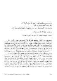 Portada:El influjo de la tradición amorosa de corte ovidiano en \"El desdichado en fingir\" de Ruiz de Alarcón / Lillian von der Walde Moheno