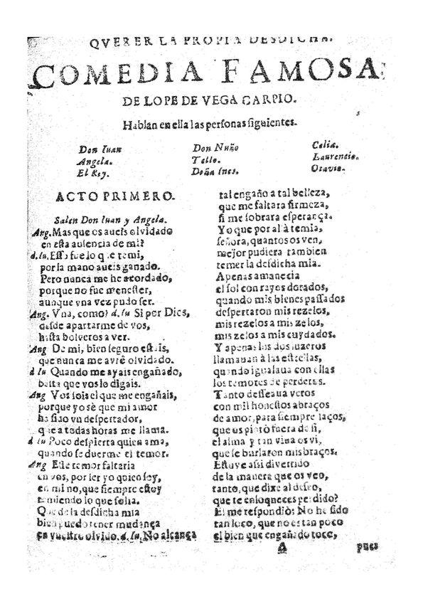 Querer la propia desdicha / de Lope de Vega Carpio | Biblioteca Virtual Miguel de Cervantes