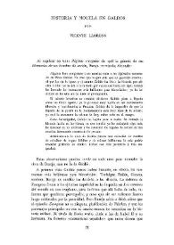 Portada:Historia y novela en Galdós / por Vicente Llorens