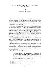 Notas sobre una lectura política de Galdós / por Pierre E. Sallenave | Biblioteca Virtual Miguel de Cervantes
