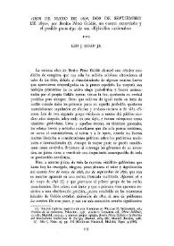 Portada:\"Dos de mayo de 1808, dos de septiembre de 1870\", por Benito Pérez Galdós, un cuento extraviado y el posible prototipo de sus \"Episodios Nacionales\" / por Leo J. Hoar Jr.