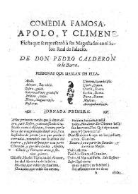 Portada:Apolo, y Climene / de don Pedro Calderon de la Barca