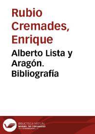 Portada:Alberto Lista y Aragón. Bibliografía