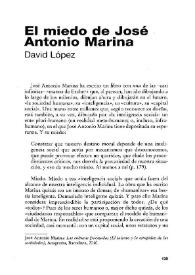 Portada:El miedo de José Antonio Marina [Reseña] / David López