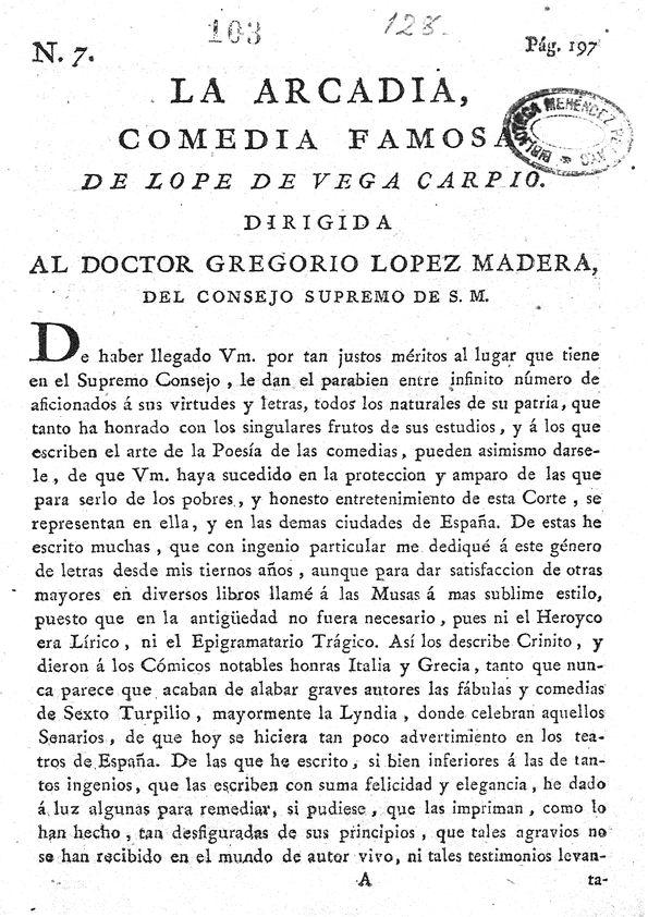 La Arcadia / de Lope de Vega Carpio | Biblioteca Virtual Miguel de Cervantes