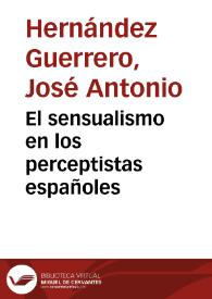 Portada:El sensualismo en los perceptistas españoles