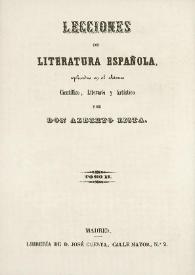 Portada:Lecciones de Literatura Española : explicadas en el Ateneo Científico, Literario y Artístico. Tomo II / por Don Alberto Lista