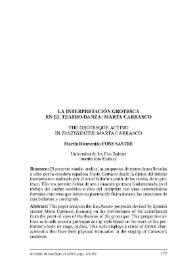 La interpretación grotesca en el teatro-danza: Marta Carrasco / Martín Bienvenido Fons Sastre | Biblioteca Virtual Miguel de Cervantes