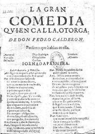Quien calla otorga / Tirso de Molina | Biblioteca Virtual Miguel de Cervantes