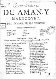 Portada:Aman y Mardoqueo / del doctor Felipe Godinez