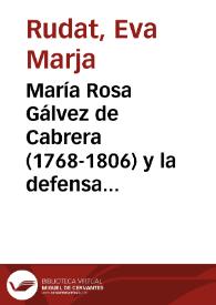 Portada:María Rosa Gálvez de Cabrera (1768-1806) y la defensa del teatro neoclásico / Eva M. Kahiluoto Rudat