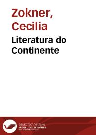 Portada:Literatura do Continente / Cecilia Zokner
