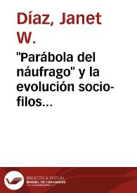 Portada:\"Parábola del náufrago\" y la evolución socio-filosófica de Miguel Delibes / por Janet W. Díaz