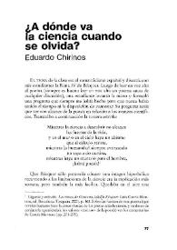 ¿A dónde va la ciencia cuando se olvida? / Eduardo Chirinos | Biblioteca Virtual Miguel de Cervantes
