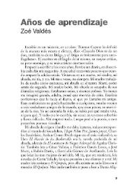 Portada:Años de aprendizaje / Zoé Valdés